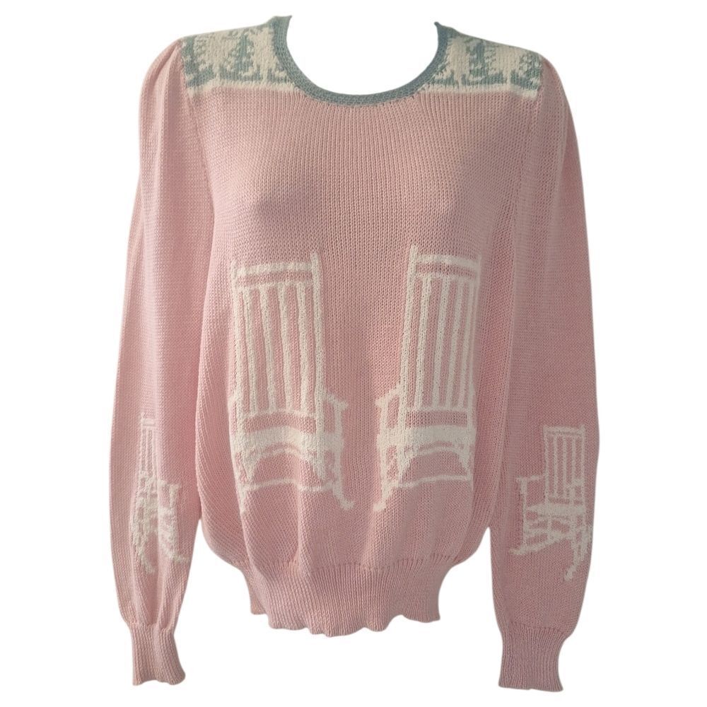 DIA North of Boston handknit 1987 vintage pink pullover sweater S/M